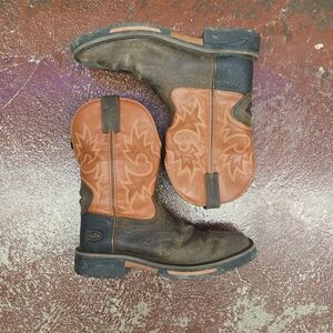 Ariat Two-Tone Western Boots - Dark Brown and Burnt Orange